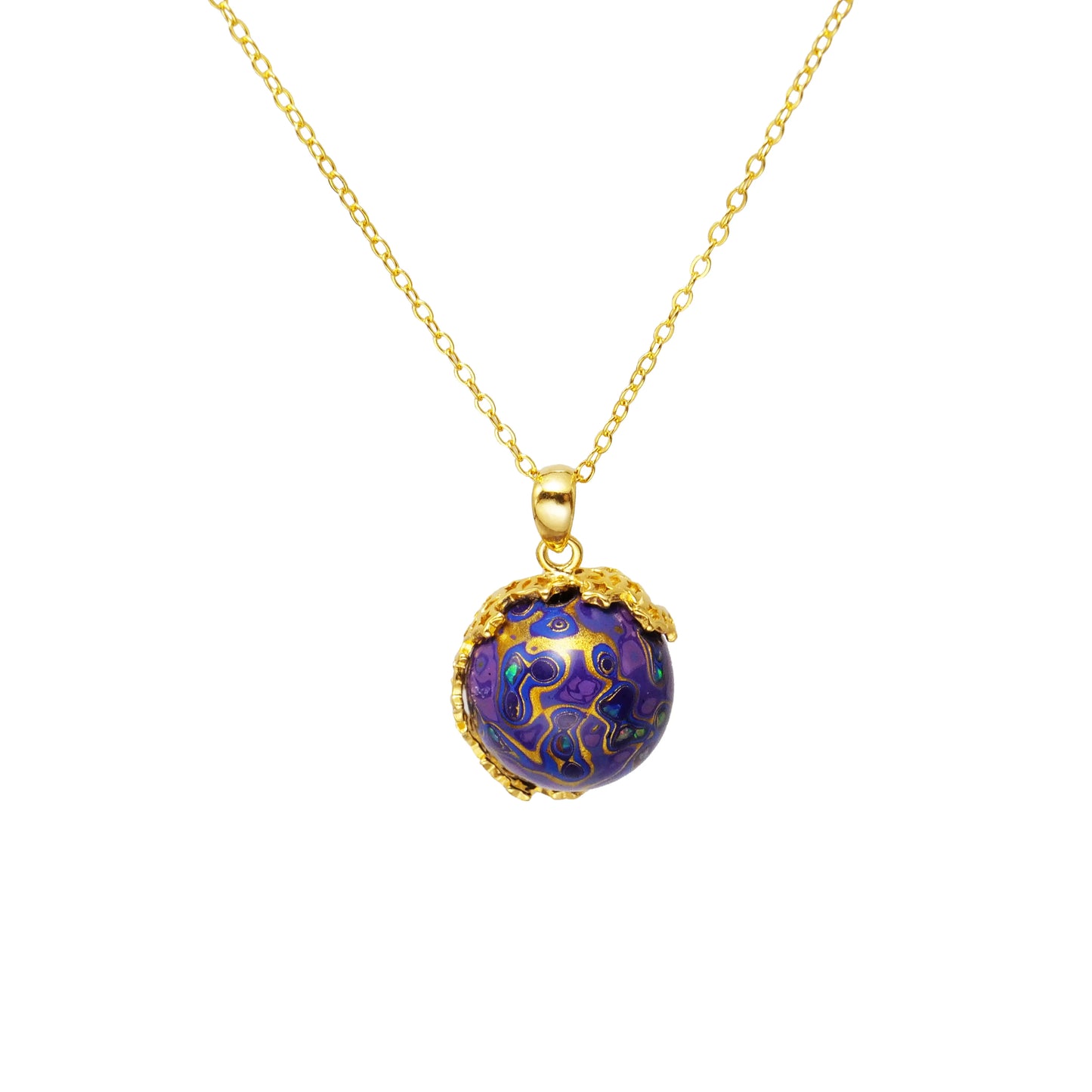 Purple lacquer beads light luxury with high-quality copper gilding, lacquer art, lacquer wood beads, women's pendant necklace