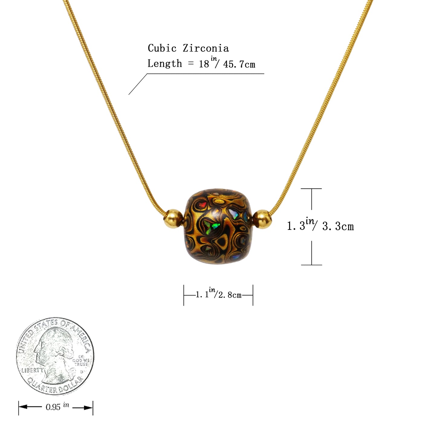 "Black Gold Lacquer Beads Women's Necklace with High-Quality Copper Electroplated Gold"