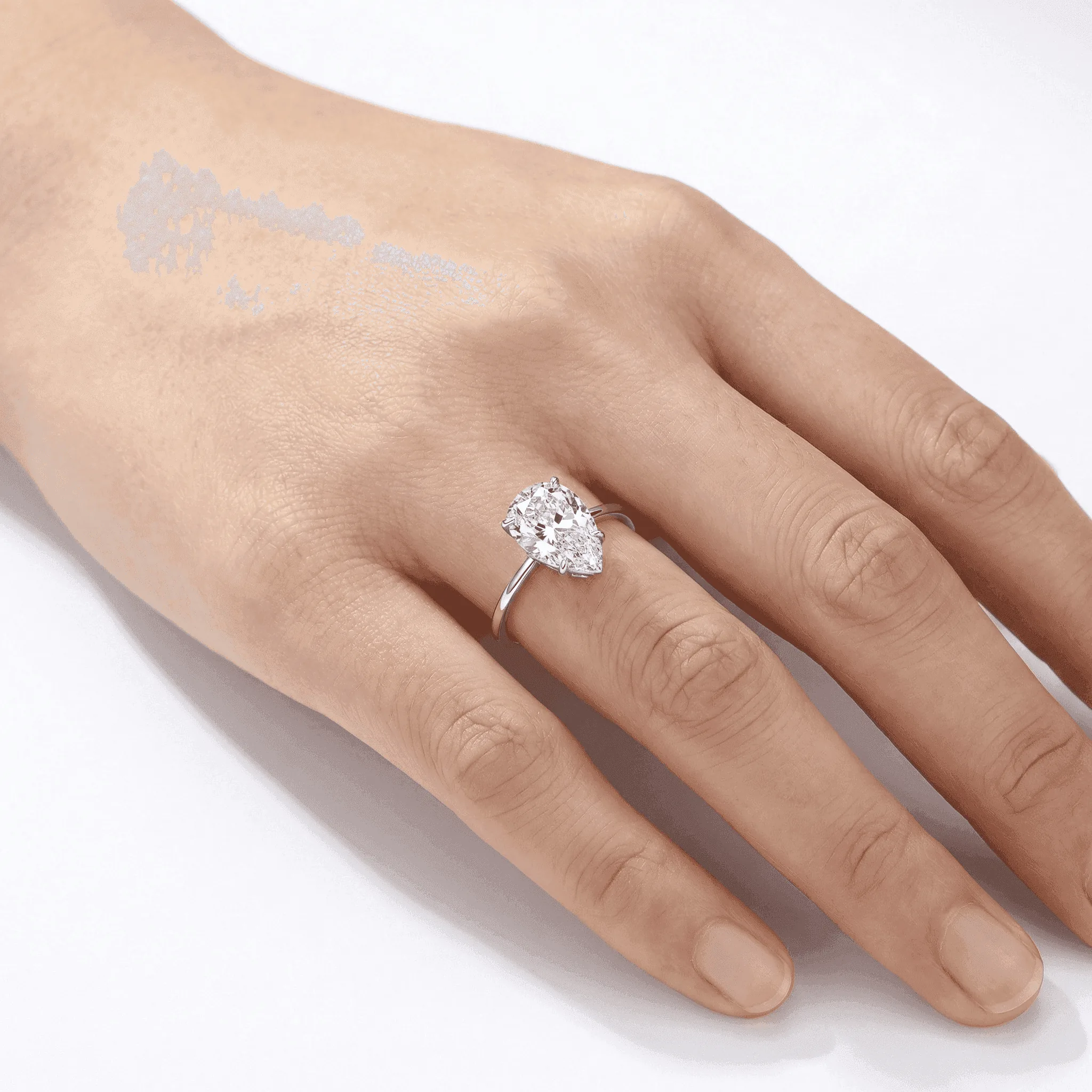Three-Stone Moissanite Ring detail