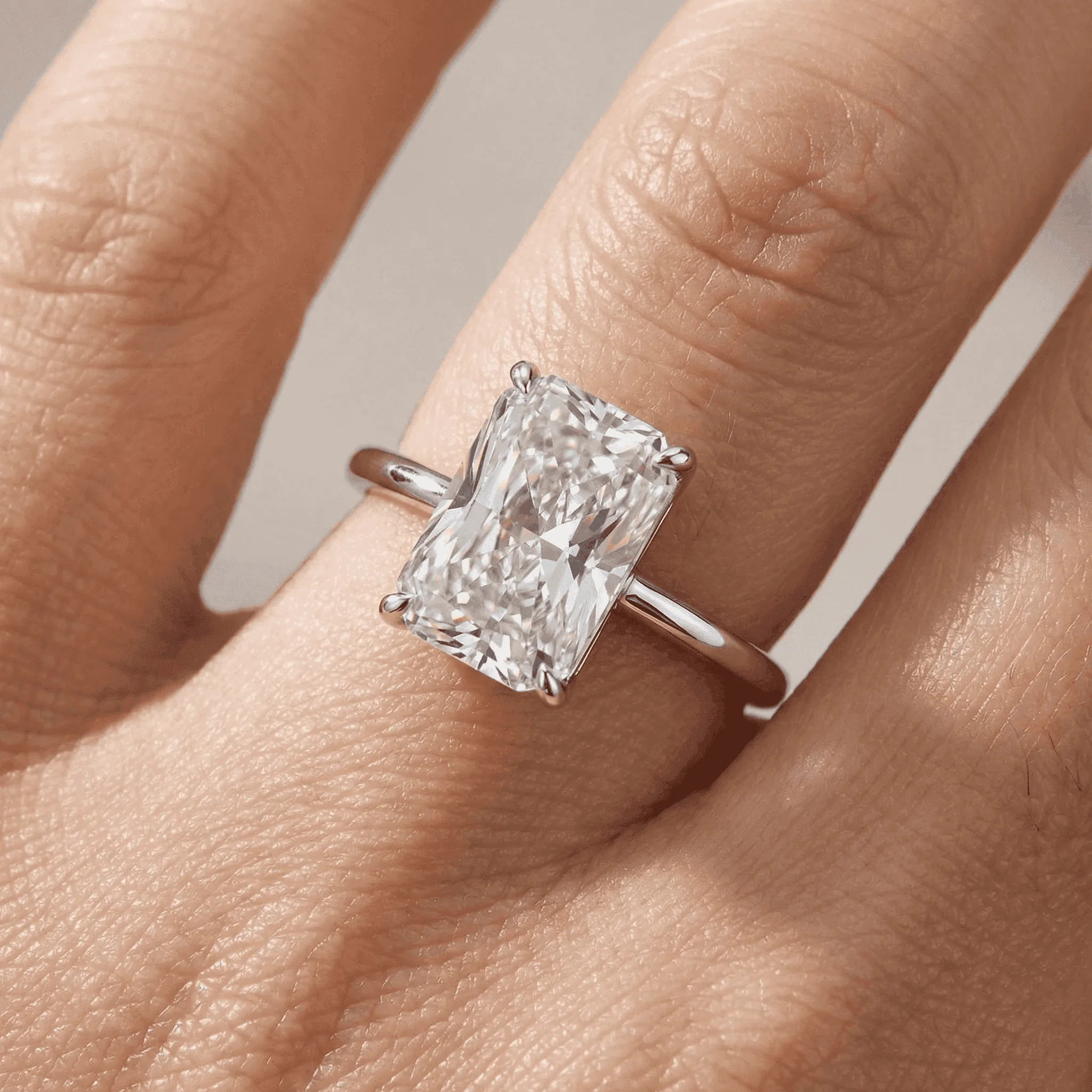 Halo Moissanite Engagement Ring detail